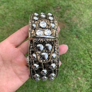 NWT Bling Dog Pet Collar embellished gold round stud